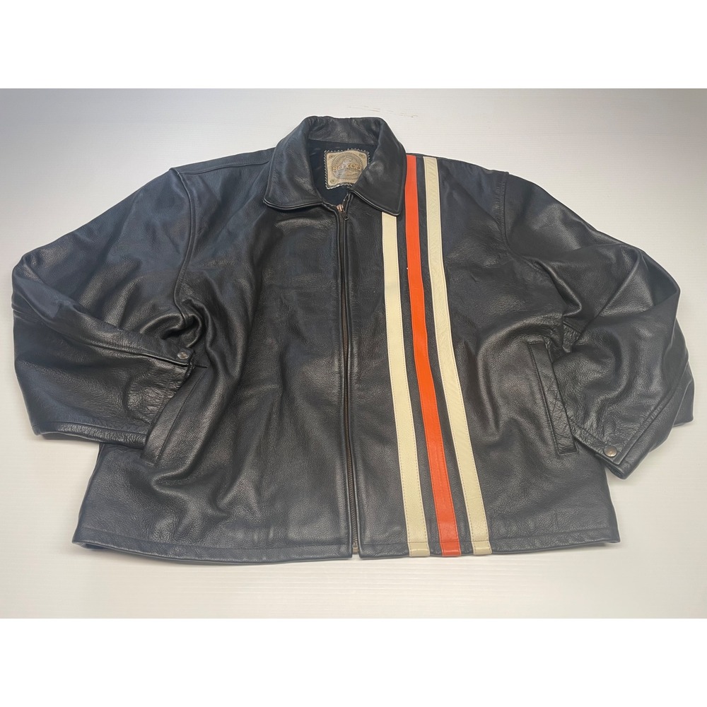 Saxon Geek Squad Leather Jacket XXL Black Moto‎ Bomber Best Buy Uniform 2X